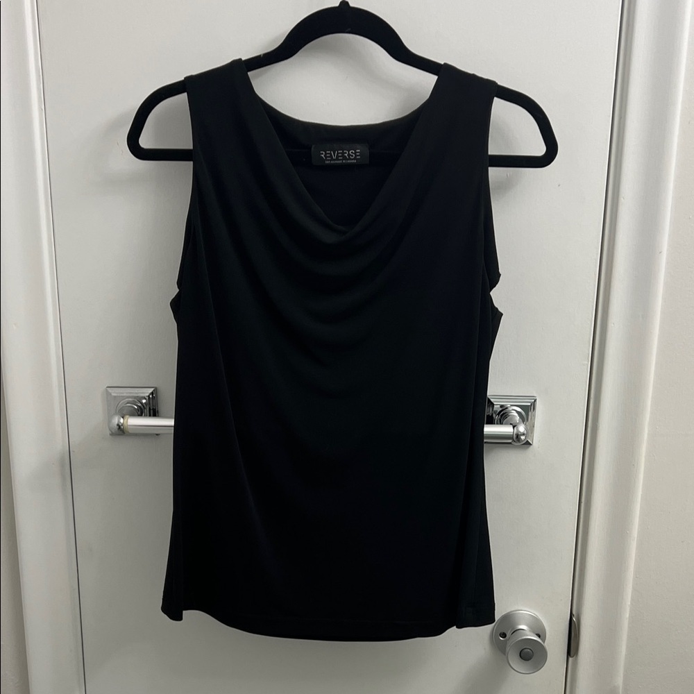 Reverse Black Sleeveless Tank Top